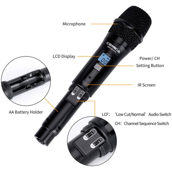 Comica Audio  Camera-Mount Wireless Handheld Microphone System CVM-WM100H